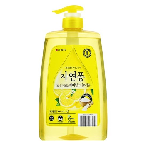 [LG생활건강] 자연퐁 찌든때 걱정없는 베이킹소다 레몬 용기 980ml